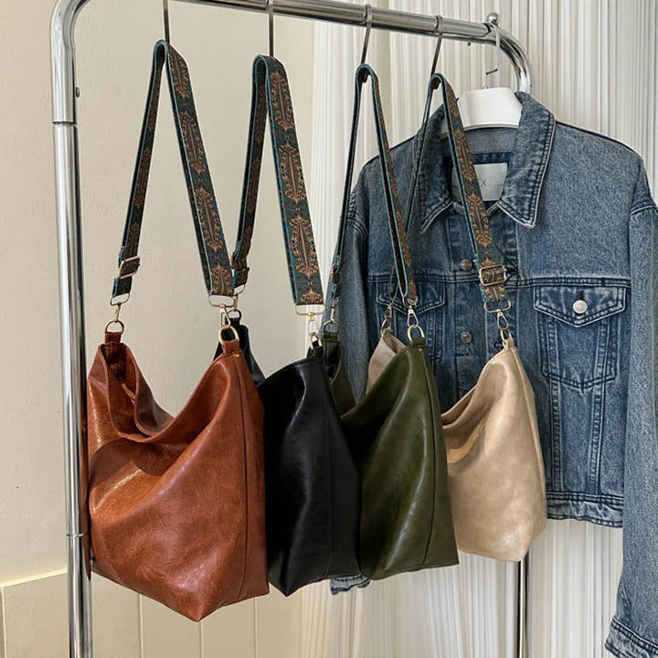 Chelsey - Vintage Veganer Leder Umhängetasche